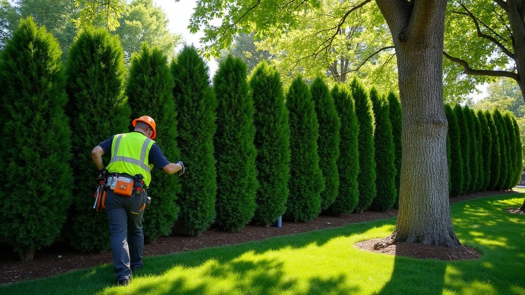 Green Pillar Oak Privacy Hedge In Mississauga